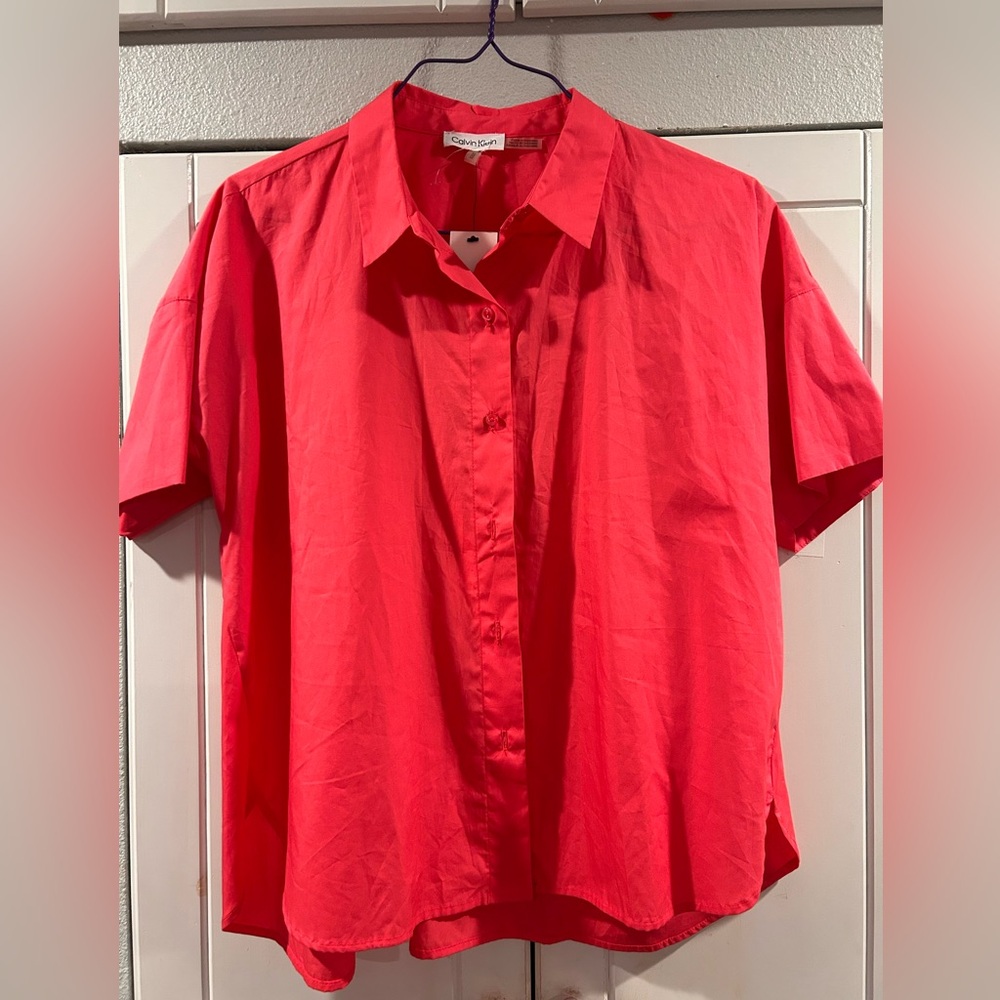 Calvin Klein women Vibrant Red Casual Shirt